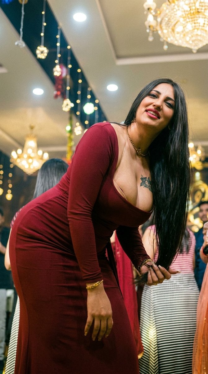 meheniltasnimj's tweet photo. Surrounded by chandeliers, but everyone in the room suddenly turned this way.

Playing with my hair while this neckline does all the talking.

Bookmark this royal look before you lose it 🍷✨ https://t.co/CnjQQ7L3Qv