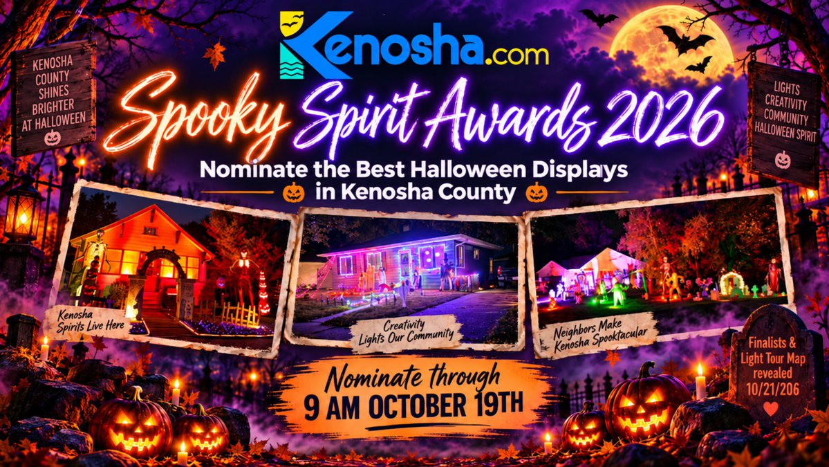 Kenoshadotcom's tweet photo. ⏰ Last weekend to nominate a Halloween display for the https://t.co/qa4Fv3yWQu Spooky Spirit Awards. Entries close 9 a.m. Monday, Oct. 19. One night photo and an address is all it takes. https://t.co/yYzhgK4ZGm #Kenosha

https://t.co/qa4Fv3yWQu https://t.co/NKyNdFEt3U