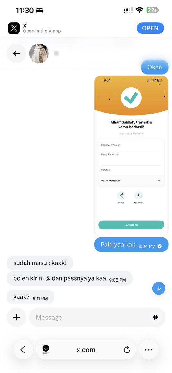 aeexis's tweet photo. Help RT

Kalau lihat username @yarim UFS tolong JANGAN DIBELI ya karena pas pindahin tadi kena bot. Berikut bukti transaksi dan pemindahan username-nya ya sebelum akhirnya kena bot.

Kalau ada yang tau cara balikinnya, boleh banget info. Makasih 😞 #bealanja #zonauang #zonaba https://t.co/8so8C6cBNM