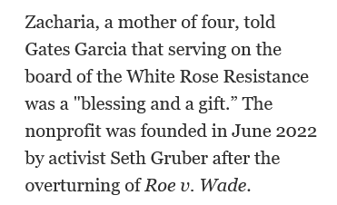 RightWingWatch's tweet photo. White House Press Secretary Katie Zacharia served on the board of the White Rose Resistance, an anti-choice organization founded by Seth Gruber. https://t.co/IO3riXUO99 https://t.co/9RmxAf65WQ