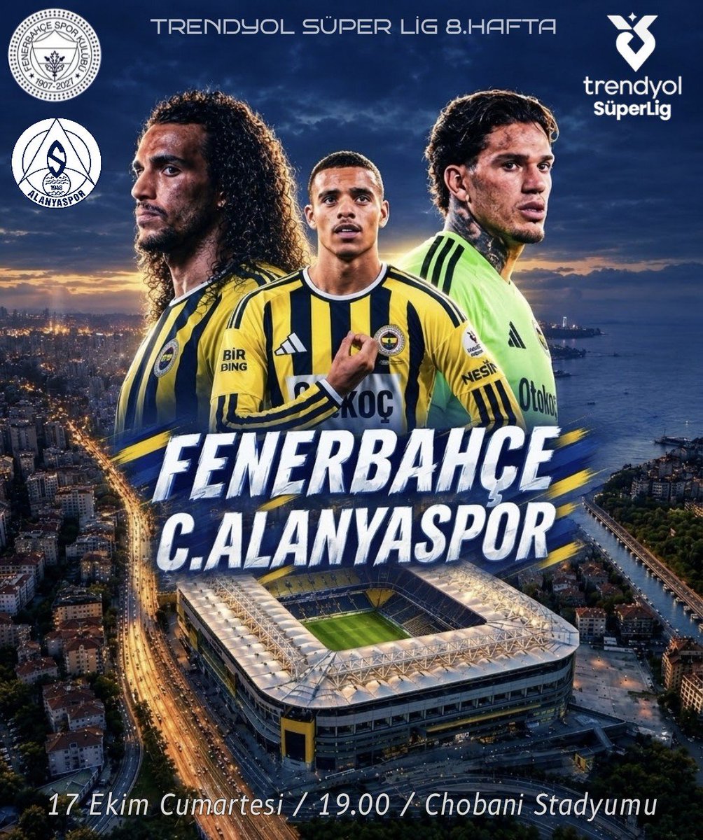 ozmekik's tweet photo. 🆚 C.Alanyaspor     
🕖 19.00 
📍 Chobani Stadyumu  
📲 #FBvALY https://t.co/Z4uL1slt38