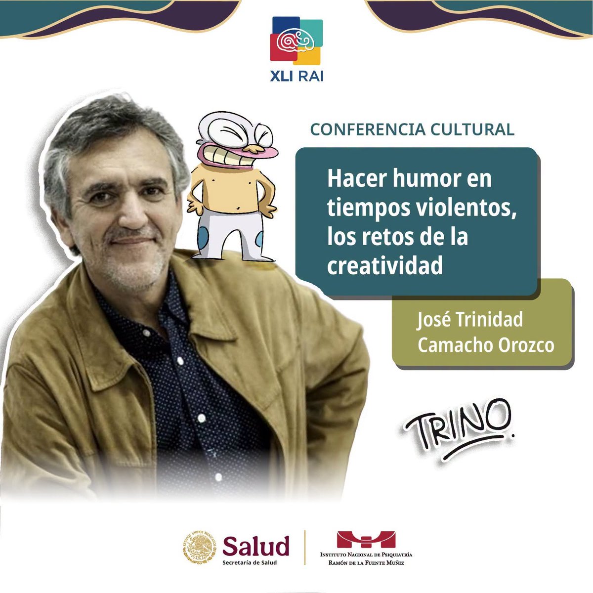 INPRFM's tweet photo. ¡Revive la conferencia cultural de Trino en la #RAI2026!
¡No te la pierdas! Mírala aquí: https://t.co/uupk09PpEq

#INPRFM #Trino #ConferenciaCultural #Humor #Creatividad #SaludMental https://t.co/LAptewJ7A2