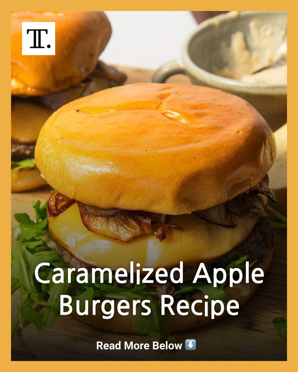 TastingTable's tweet photo. Caramelized apples, a tangy, creamy apple mayo, and smoked Gouda combine to turn these tender, unique beef burgers into the perfect fall-inspired treat. https://t.co/Vsz88fTCWu