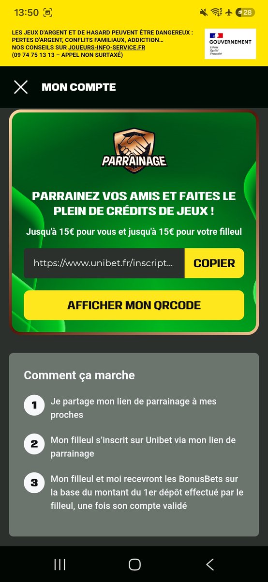 BoinaMounir's tweet photo. Parrainage unibet 
#LMFCTFC https://t.co/zFqhIM3Uj5