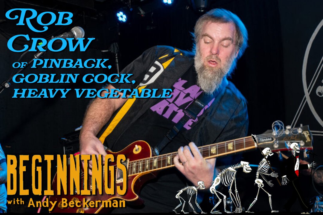 AndyBeckerman's tweet photo. Some distraction from dystopia with a brand-new episode of Beginnings...

Great talk with @rob5d4 of Pinback &amp; Goblin Cock and so many other bands! Turning trauma into art, the Pine Barrens, schoolyard bullies, heavy sighs, needing to be honest + MORE!

🎧 https://t.co/K46TkTgpVz https://t.co/oCvOmKM5PX