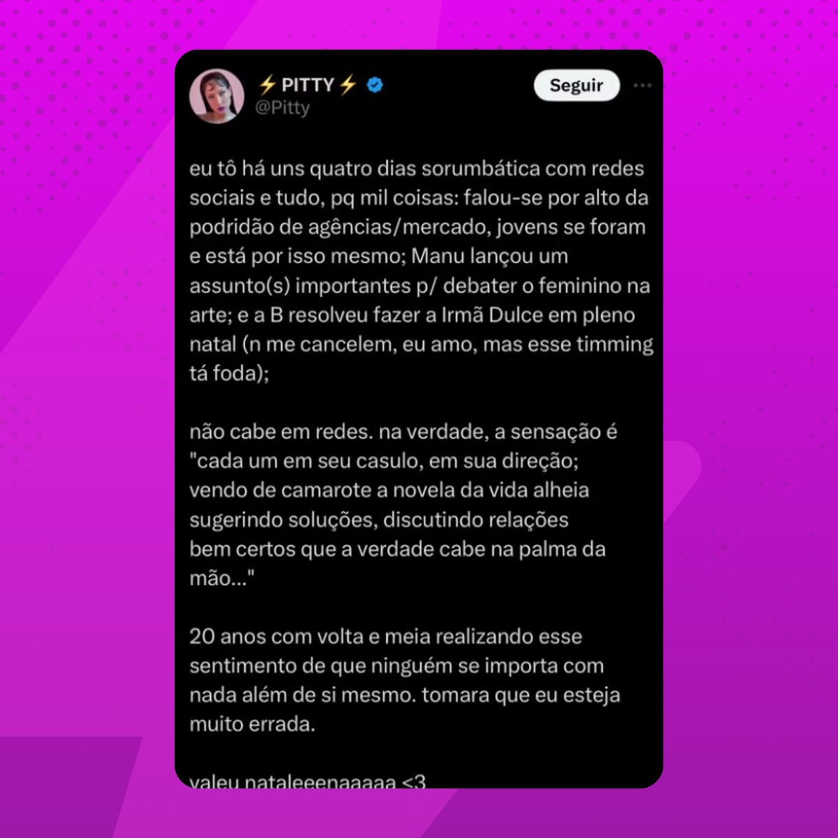 poptime's tweet photo. GENTE? Pitty lança diss-track para sua ex-amiga Gaby Amarantos na faixa "Amiga," do seu novo álbum.

A treta entre as duas ocorreu em 2023, quando Pitty deu um chilique e criticou vinda de Beyoncé até Salvador e levou um FECHO público de Gaby Amarantos no X. https://t.co/DQU8dEXAlE