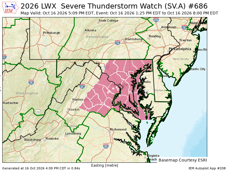 CBS19Weather's tweet photo. LWX updates Severe Thunderstorm Watch (cancels 9 counties, continues 47 areas) till Oct 16, 8:00 PM EDT https://t.co/zjsw0HOyxm https://t.co/CloefPNUS8
