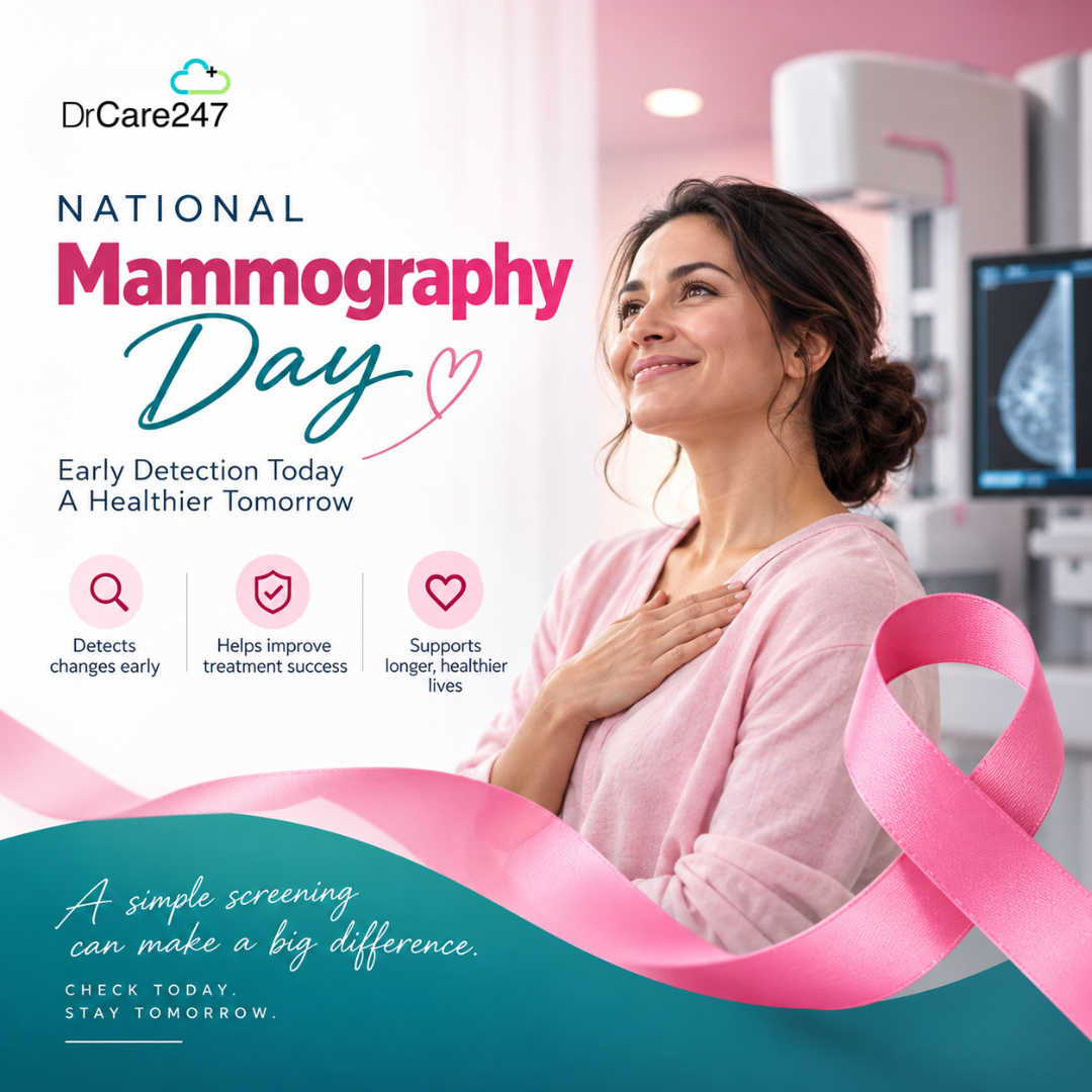 drcare247's tweet photo. 🎗️ Early detection can make a difference! This National Mammography Day, prioritize breast health and encourage regular screenings. 💗 Early Detection Today, A Healthier Tomorrow.

#NationalMammographyDay #BreastCancerAwareness #EarlyDetection #Mammography #WomensHealth https://t.co/jQ2Jz0vTTq