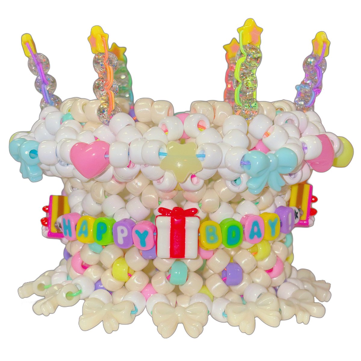 meatflavors's tweet photo. Made a birthday cake themed cuff for my birthday today lol \^o^/🎂🎈 https://t.co/QwO6vCnADL
