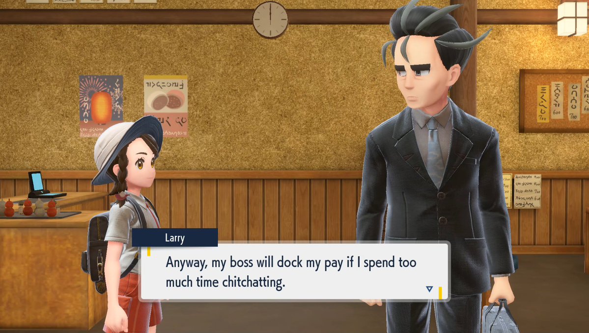 Pokemon's tweet photo. Back to work, Larry! 💼 https://t.co/dLHxM8KAuy