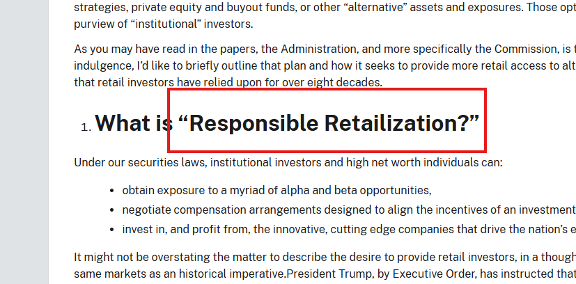 cardteldotfun's tweet photo. SEC just gave us the official word for onboarding and its called "Retailization"

Posted 6 minutes ago, the entire article is about bringing non private capital into trading/stocks and they call it "Responsible Retailization"

https://t.co/zW1h4WUa2J

LITERALLY GENNY, WE NEED TO BEGIN RETAILIZATION TO MEMECOINS