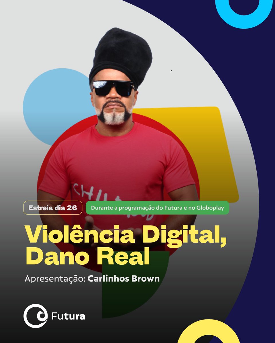 canalfutura's tweet photo. O que acontece na internet também importa na vida real. A informação e o diálogo são fundamentais para proteger crianças e adolescentes no ambiente digital.

Com apresentação de Carlinhos Brown, a websérie Violência Digital, Dano Real traz cinco episódios sobre prevenção da violência sexual online e orientação para pais e responsáveis.

📅 A websérie estreia em 26 de outubro, durante a programação do Futura e no Globoplay.