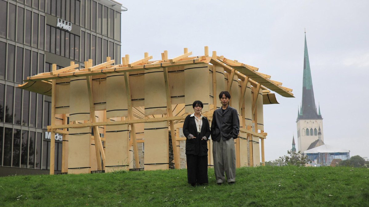 dezeen's tweet photo. "Radically simple" Resonance pavilion takes centre stage at Tallinn Architecture Biennale: https://t.co/TzzwrmwbIm https://t.co/8uZPbYh4qO