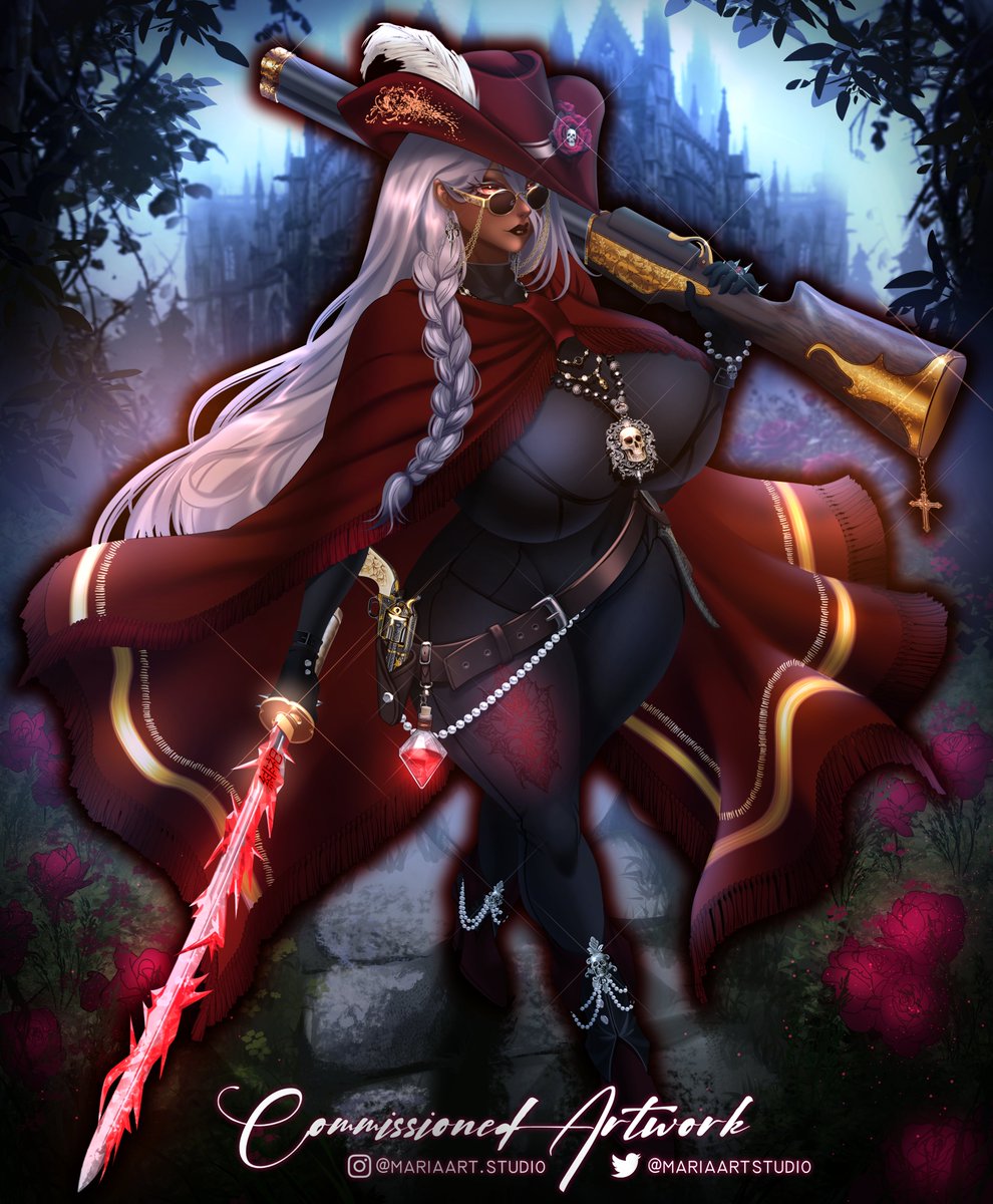 mariaartstudio's tweet photo. -----The Red Hat Gunslinger! 🔫 🎩 
October #CommissionedArtwork~~ 
#digitalart #originalcharacter https://t.co/L3QVBR7z26