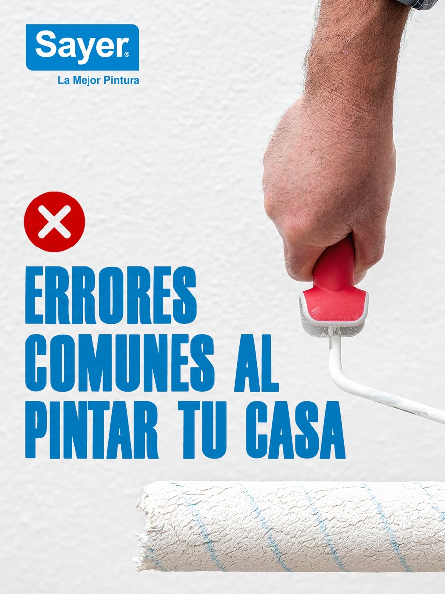 GrupoSayer's tweet photo. ¿Vas a pintar tu casa? ¡Evita estos errores! Una buena pintura no solo depende del color que elijas, sino también de preparar correctamente la superficie y aplicar el producto de la manera adecuada.

#sayer #errores #pintura https://t.co/TBPwrfs8Sg