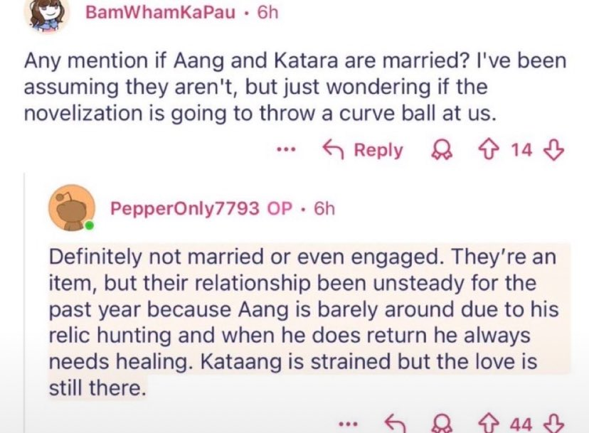 knightandmoon's tweet photo. reminder that katara's meant to marry a powerful bender... zuko stand up https://t.co/A4zIBUMyON