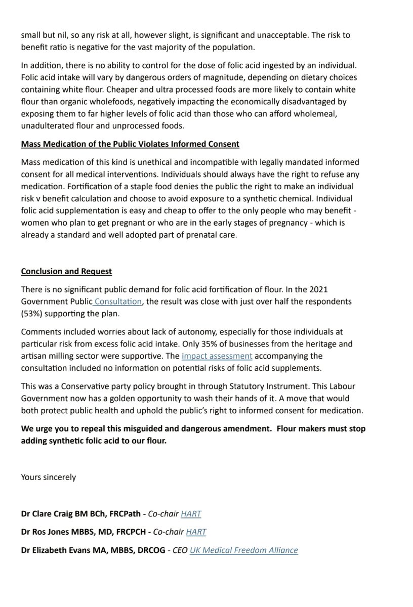 upforthefight1's tweet photo. ‼️ALARMING FOLIC ACID LETTER IGNORED BY GOVERNMENT‼️

READ IT!! SHOCKING CONTENT 😱 calling fortification DANGEROUS.

Joint letter by @ukmfa1 &amp; HART inc @ClareCraigPath sent to @DHSCgovuk
inc: 9 DEAD BABIES for every NTD prevented- terathanasia⬇️

EMAIL IT TO YOUR MP. TAG YOUR MP https://t.co/GToUEWuYpR