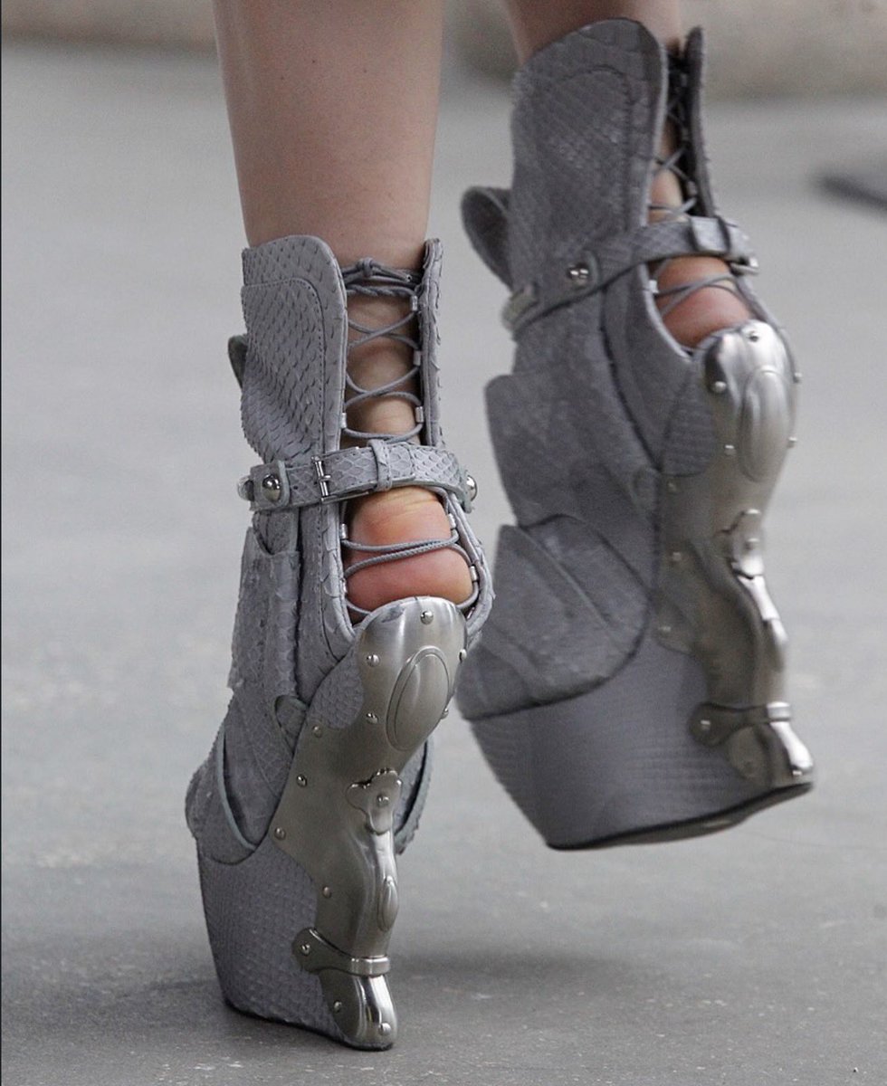 georaama's tweet photo. Shoe of the day: Alexander McQueen by Sarah Burton fall 2011 armor wedges https://t.co/cailJFU1gl