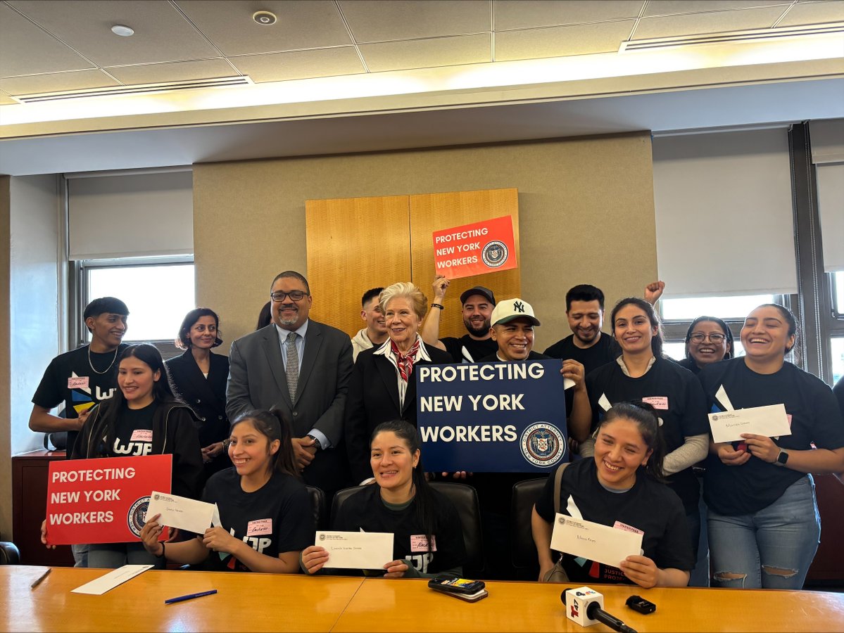 NYSDOLCommish's tweet photo. Justice has been served for NYC construction workers cheated out of hard-earned pay. Wage theft is unacceptable. Thank you to @ManhattanDA for partnering with @NYSLabor to protect our workforce. If you’ve been underpaid, come forward—we have your back. https://t.co/7c3bk2bq64