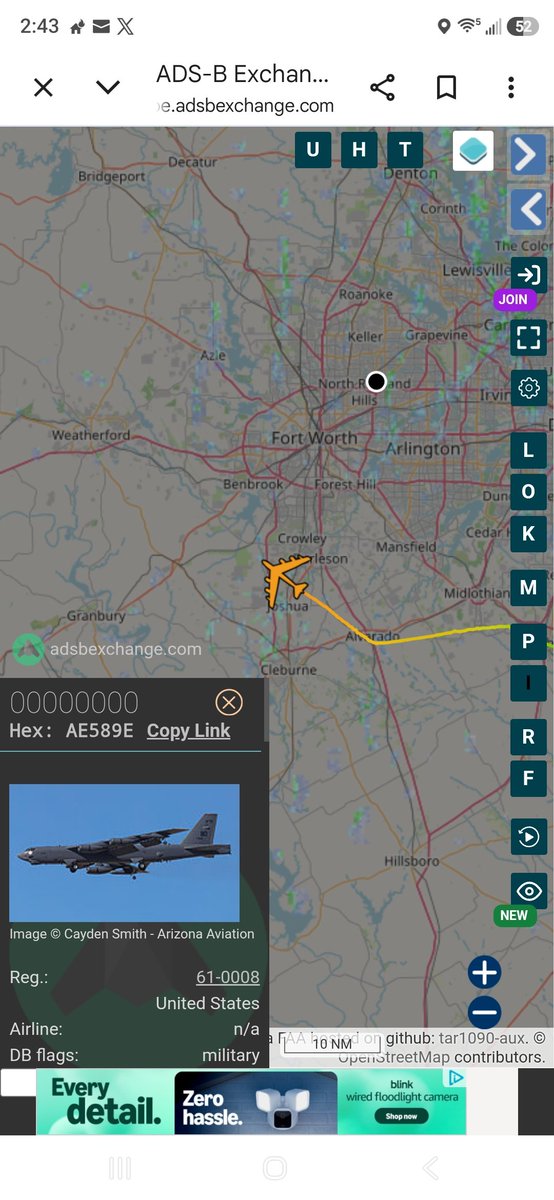 ScannerRadioDFW's tweet photo. SPOTTER ALERT. Inbound B-52 https://t.co/s7jRNMD5xZ