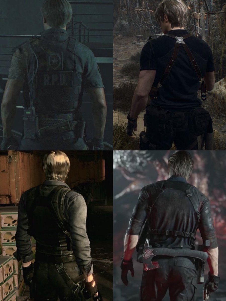nightswayness's tweet photo. Leon S Kennedy 

RE2R x RE4R x RE6 x RE9 https://t.co/1LsB9AHxly