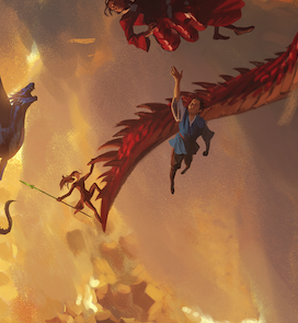 Wraithmarked's tweet photo. Hey everyone, this is a bit of an odd share this week, but we thought we'd take the post opportunity to address some feedback we've gotten in the last couple of reveals for @paolini's THE INHERITANCE CYCLE Box Set featuring art by @AxelSauerwald ! We ARE reading your thoughts and comments, and we ARE (where appropriate) making some tweaks to things we missed!

This time around, we have one thing we are changing, and one thing we aren't!

1. We are *not* changing the color of Nasuada's dress! You guys are correct, she IS described as wearing a dress of specific other colors in the book, but going with red was a deliberate choice discussed with all involved (Christopher included!) to work best with the tone and composition of the scene!

2. We *are* changing Thorn's tail to have indications where Galbatorix would have regrown it! It will have some markers to be more accurate to the book!

Thanks again to everyone for your thoughts and feedback! Keep them coming, and I hope you're looking forward to the box set as much as we are! February, hopefully!