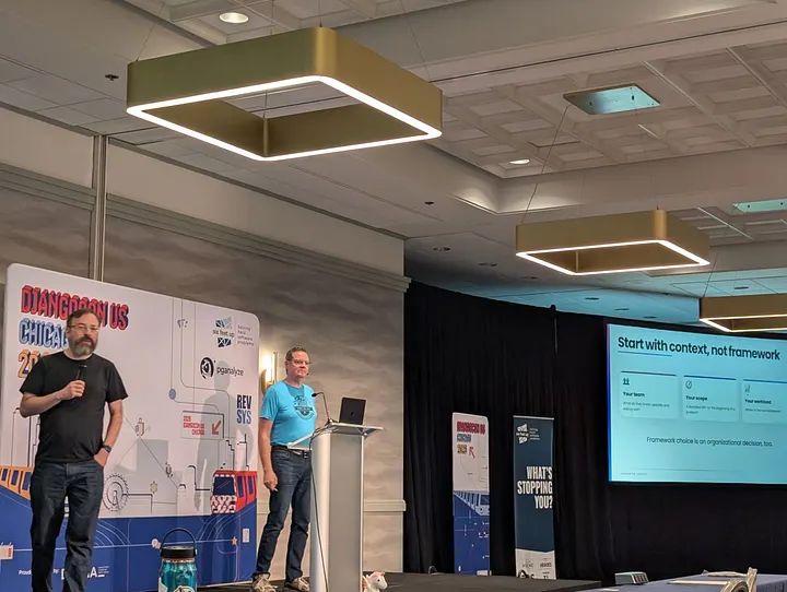 sixfeetup's tweet photo. .@djangocon US 2026, you were a blast! 🦄💙

Great talks, familiar faces, new connections, dinner with friends, karaoke, and plenty of games, including B0rks, our cybersecurity card game. 🎤🎲

The Django community never disappoints. See you next year, Djangonauts! 🐍✨ https://t.co/OlstFTVh9B