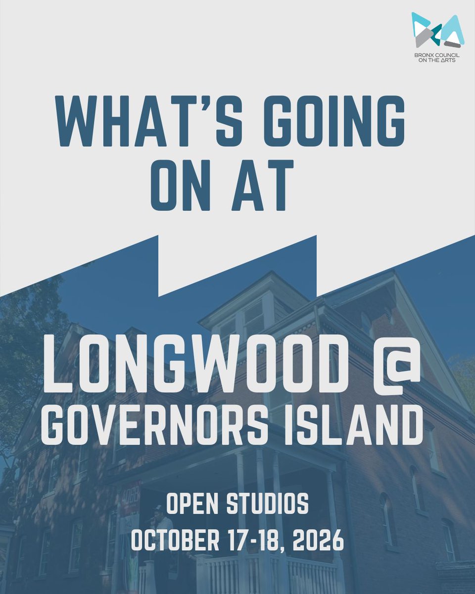 BronxArtsOrg's tweet photo. 🎶 A WEEKEND OF ART, MUSIC &amp; CREATIVE CONNECTION! 🌿

Join us at BCA’s Longwood @ Governors Island for Open Studios Weekend, October 17–18, and experience a special live performance by Manna K Jones on Saturday, October 17, at 4 PM! https://t.co/0vvYTacPEm