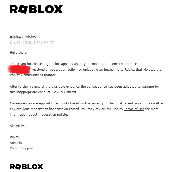 lelxxch's tweet photo. If you’re trying to get a ban appeal on Roblox and can’t get a single human response, just reply to the appeal with this emoji: 😘. You’ll get a human reviewing your appeal within a couple of minutes. If you’ve reached the maximum number of appeals, try it with Roblox Support https://t.co/WqxIO0iSC3