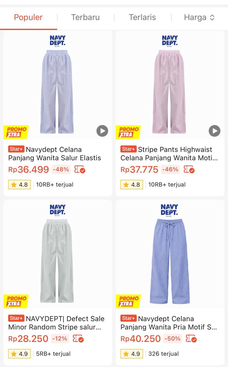 lailaysd's tweet photo. Eh jujur.. celana stripe di sini gak cuma bagus tapi murah-murah, cocok buat daily. https://t.co/sYzsmWSto1