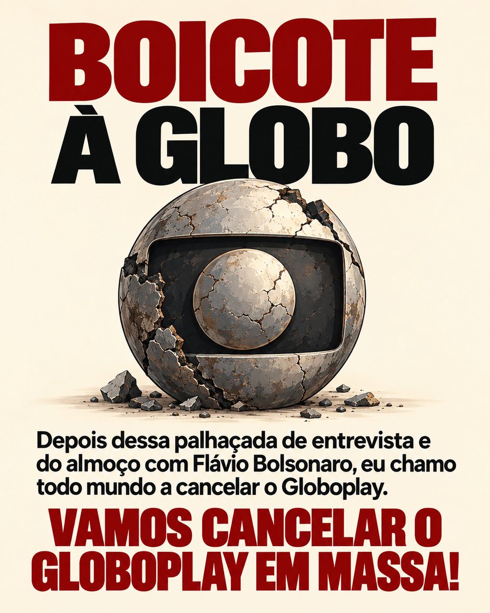 BorgesKopp's tweet photo. @exame Não podemos aceitar favorecimento ilegal nas eleições. Diante disso, clamo a todos: vamos boicotar a Globo! Quem assina o Globoplay, cancele a assinatura. Vamos fazer um cancelamento em massa e mostrar nossa indignação!
#CancelaGloboplay
#BoicoteAGlobo https://t.co/L9iiY5wmeM