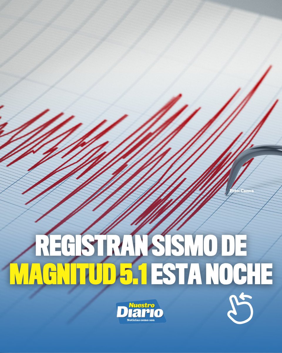 🌍⚠️ REGISTRAN SISMO DE MAGNITUD 5.1 ESTA NOCHE 🌍⚠️ Un sismo de magnitud 5.1 fue registrado a las 19:03 horas de este 16 de octubre, según el Insivumeh. El …