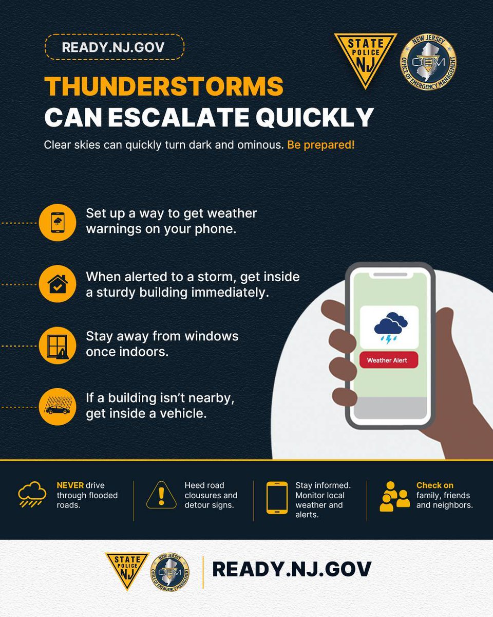 ReadyNJ's tweet photo. Thunderstorms can escalate quickly https://t.co/GGbBBCRNq0