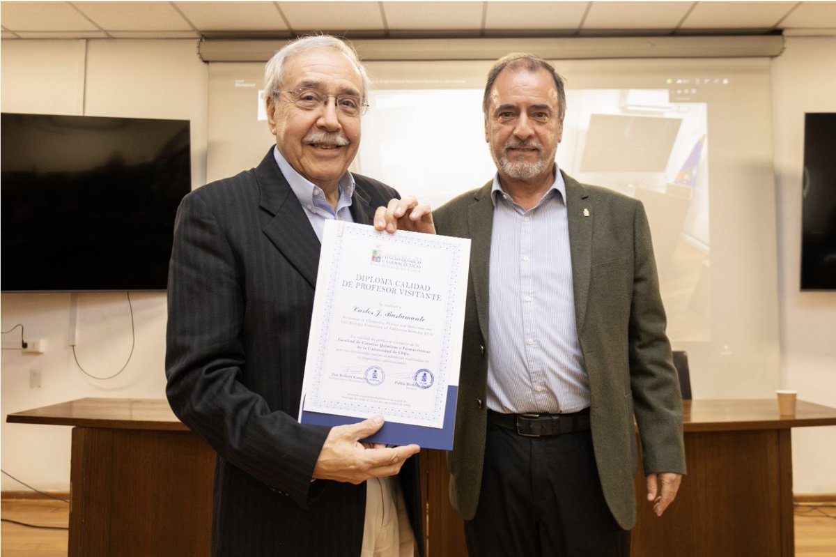 BustamanteLab's tweet photo. A wonderful celebration of Carlos Bustamante's scientific contributions and lasting impact on single-molecule biophysics! 🇨🇱🔬 Many thanks to the organizers! @QuimicaUdeChile
@Franburgos_ @PiereBiophysics @LabMaillard @InLiuOfBulkExps @rubenlgonzalez 

https://t.co/yOiDo5eHwe https://t.co/zNv9YOjlWX