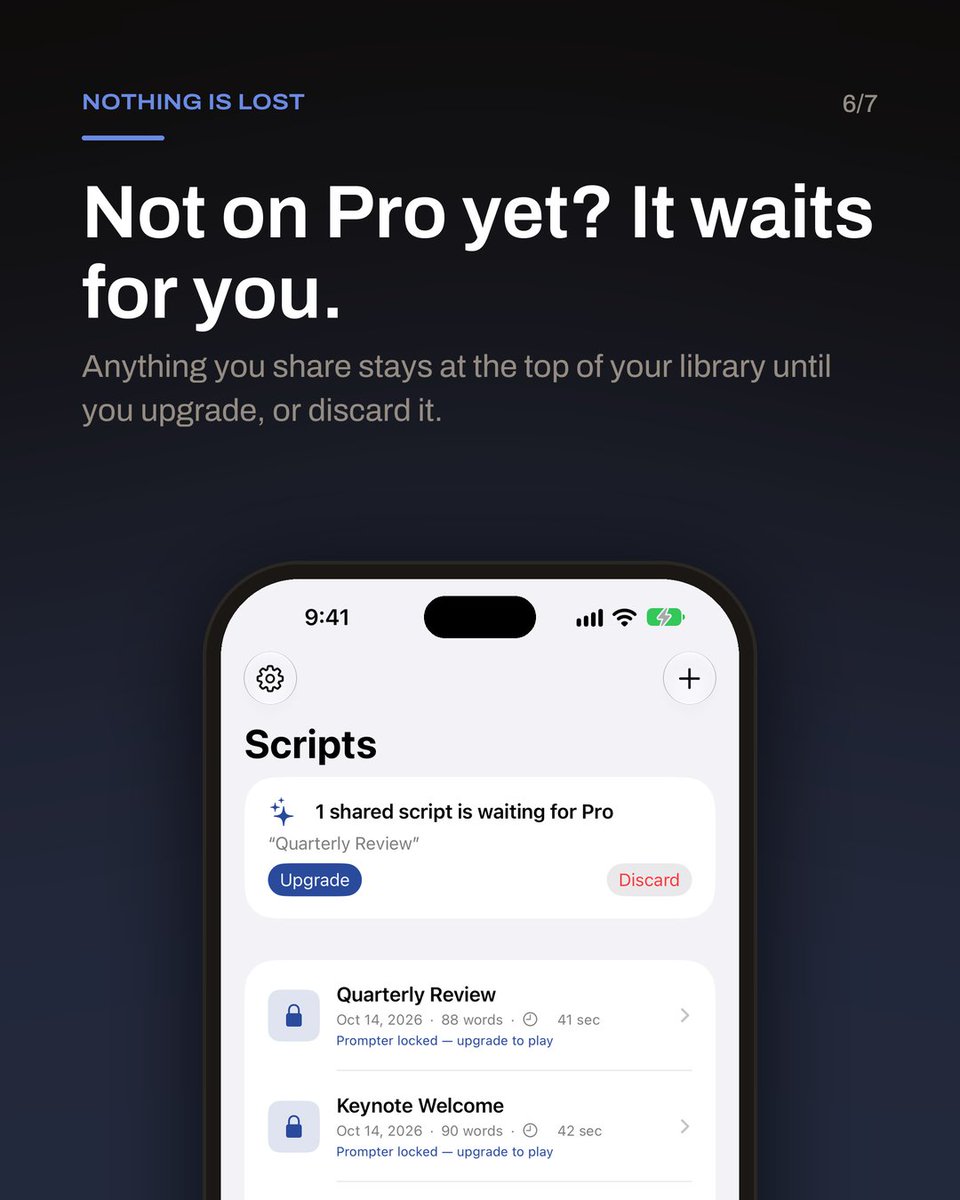 Luxecastapp's tweet photo. Luxecast 1.1 is out.

Send a script from Notes, Word, or a PDF straight to your teleprompter. It lands clean, named after the file, ready to read.

Part of Luxecast Pro. 

https://t.co/EheaDa8WlW https://t.co/GiH9JoPi4F