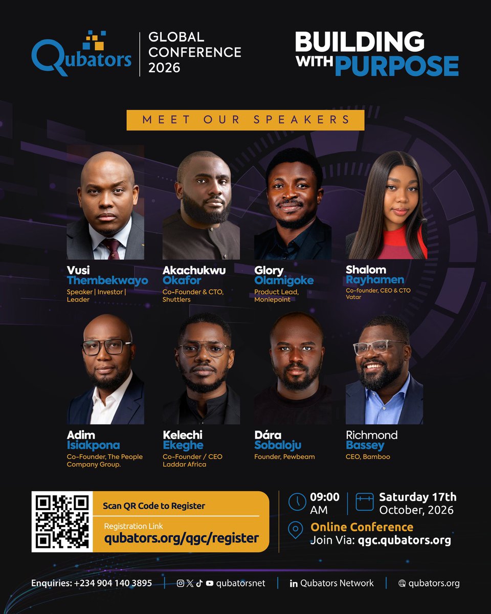 Sports_Doctor2's tweet photo. Vusi Thembekwayo never misses. Always leaves me thinking. Can't wait to hear him live at QGC 2026! 🙌

“The world doesn’t need more people with ideas but people who can turn those ideas into something meaningful”

Plus speakers from Bamboo, Shuttlers, Moniepoint, Hailo, Pewbeam AI & Lagos Life Game. The lineup is unreal! 🔥

Sat 17 Oct | 9am WAT | Virtual + Free 💻
👉 https://t.co/fp1xImaFSQ
#QGC2026