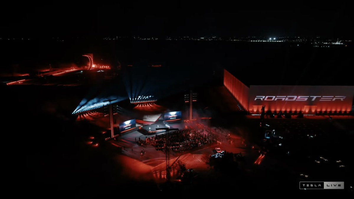 zackpittman's tweet photo. Thank you to Franz and Lars and the entire Tesla and SpaceX team for trusting my team and I to design and broadcast the story of the first ever production flying car - Tesla Roadster! 

One of the most logistically challenging live shows out there. 

10 months of planning was worth every ounce of effort! 
@woodhaus2 @larsmoravy