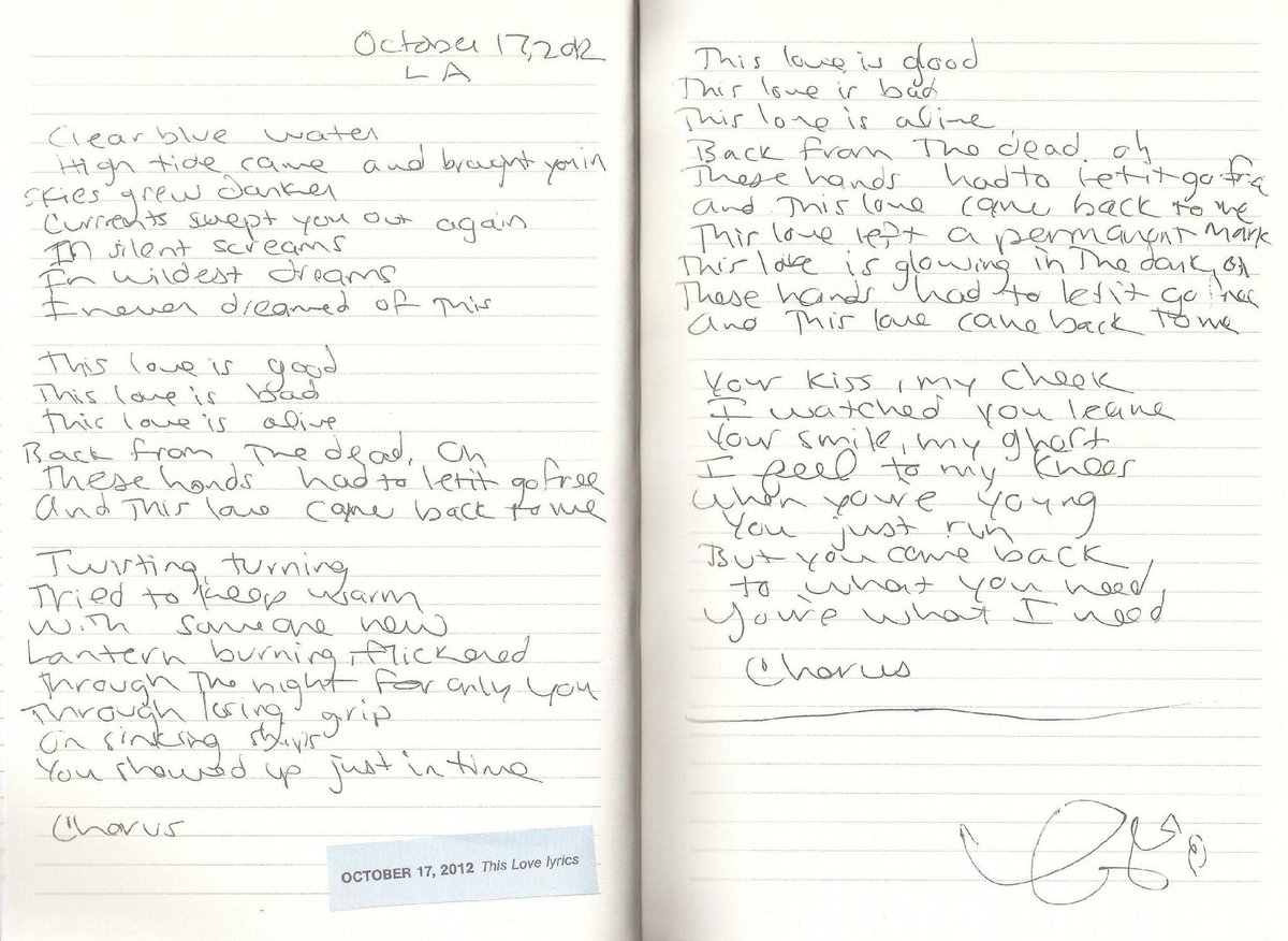 TheSwiftSociety's tweet photo. Throw🔙| 14 years ago today, Taylor Swift wrote
"This Love"

— It's the first song she wrote for '1989' https://t.co/Jc26m1pxTL