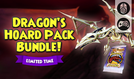 Wizard101's tweet photo. Chilled to the bone. 🦴

The Dragon’s Hoard Pack Bundle is here and gives you 12 Dragon’s Hoard Packs for the price of 10! Don't miss out, this pack bundle will leave the PC and Console Crown Shop on 10/18! #Wizard101 https://t.co/QkR0YZb0As