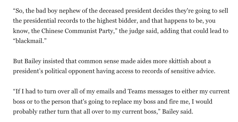 kyledcheney's tweet photo. NEW: DOJ says presidential records belong to the president — not the people — but an appeals court panel today said that argument would lead to perverse, and even dangerous, results. 

w/ @joshgerstein 

https://t.co/iOHljivxPB https://t.co/X35SwiBqEa