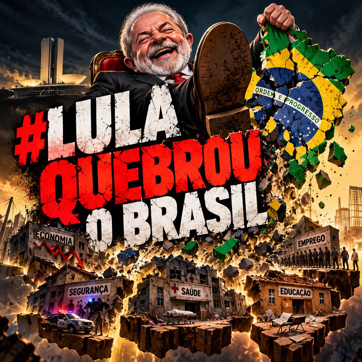 Claudiotuck2017's tweet photo. O BRASIL ESTÁ PAGANDO A CONTA!
Chega de silêncio! Faça sua voz ecoar no X:

 #LulaQuebrouOBrasil https://t.co/gy0Oi68954