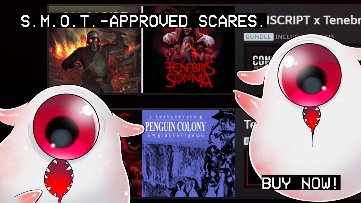 ParasiteProto's tweet photo. HAPPY TENEBRIS SOMNIA RELEASE DAY, AGENTS!

New Blood dropped a F—[𝙲𝙴𝙽𝚂𝙾𝚁𝙴𝙳]TON of bundles to double your dread!

Personal recommendations are CONSCRIPT and Penguin Colony. The Great War and Lovecraft's At the Mountains of Madness... as seen by a penguin. Good stuff. https://t.co/1Dg9DJX4zI