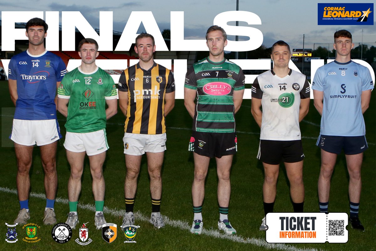 Armagh_GAA's tweet photo. 🧡🤍 COUNTY FINALS WEEKEND 🤍🧡

The wait is over. Three county titles will be decided this weekend at the BOX-IT Athletic Grounds.

🏆 Junior Final
Ballyhegan v Collegeland
Saturday 17 October, 3.45pm

🏆 Intermediate Final
St Peter’s v Keady
Saturday 17 October, 6.00pm

🏆 Senior Final
Killeavy v Crossmaglen
Sunday 18 October, 3.00pm

We wish all six teams the very best of luck as they take to the field. To everyone travelling to support them, have a safe journey and enjoy the weekend.

🎟️ Please make sure you purchase the correct ticket for the fixture you’re attending. Ticket checks will be in operation. Tickets must be bought online in advance; there will be no sales at the gates. Download your ticket before travelling and have the QR code ready to scan. Under-16s must be accompanied by an adult.

Tickets: https://t.co/AZ2lJDtVUO

📺 All three finals will be live on Armagh TV.

https://t.co/qGMjRNcTnm

🧡🤍 #ArmaghGAA #CormacLeonardCommercials #ClubChampionship #ArmaghTV