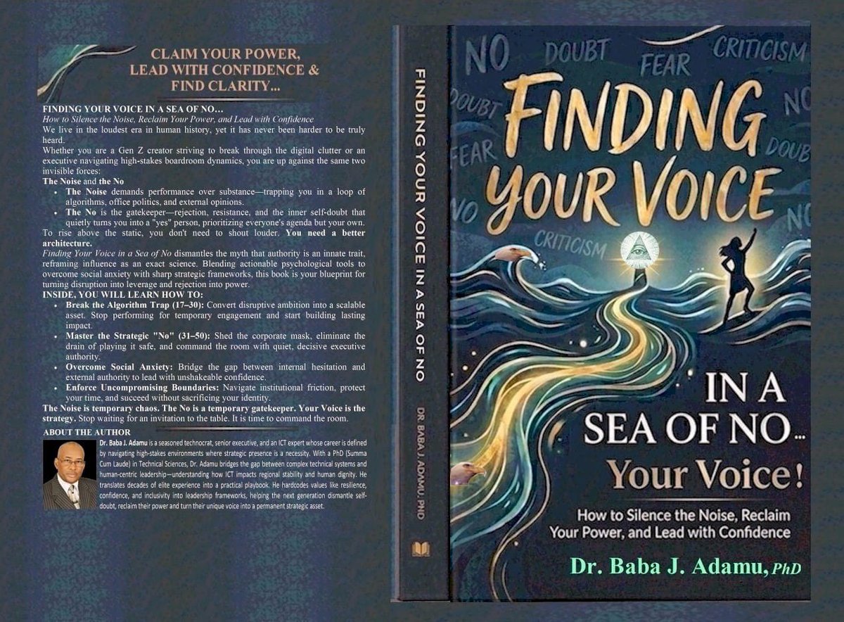 Chief_Imam1's tweet photo. Ever sat in a meeting with a great idea, only to be talked over or dismissed?

The new book by Dr. Baba J. Adamu _" *Finding Your Voice in a Sea of No"* is_ now live on *Amazon* . The Book delivers a transformative, step-by-step roadmap to overcome self-doubt, https://t.co/Vtx3FyBZmE