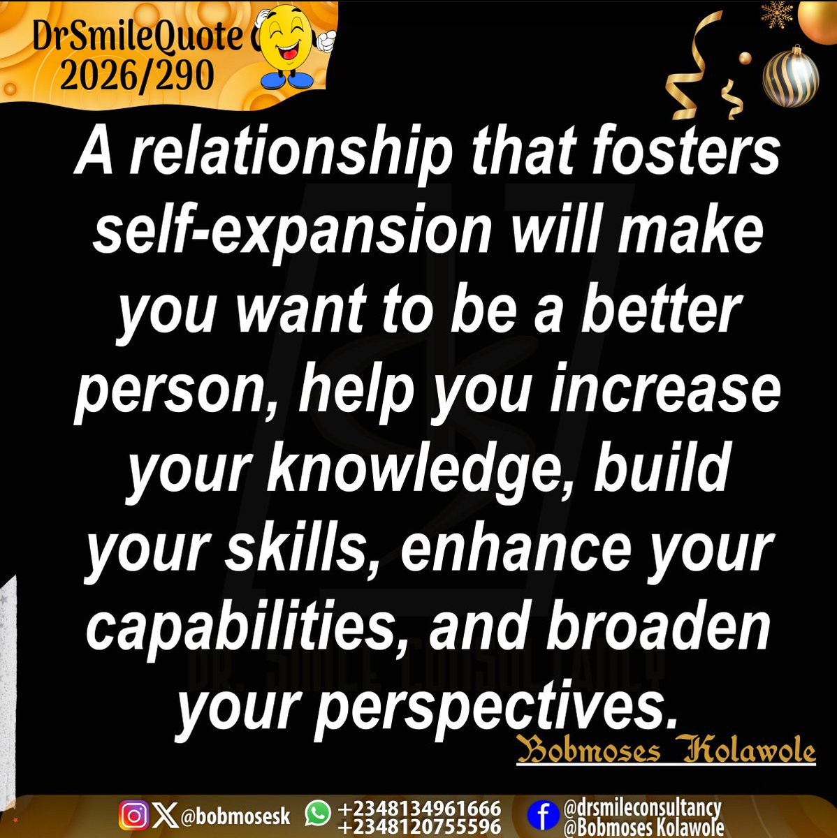 bobmosesk's tweet photo. #DrSmileQuote 
#2026/290
#relationship 
#growth 
#bedisciplined
#workonit 
@bobmosesk https://t.co/rFhYwX0sZR