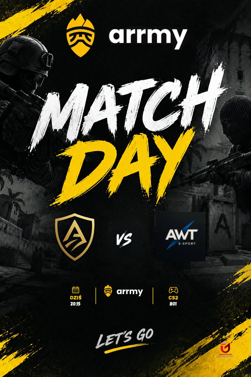 EsportAesthetic's tweet photo. 💛🖤MATCH DAY💛🖤
Już dziś kolejny mecz w arrmy open, walczymy o play-off!💪

🆚AWT E-sport
🕐20:15

Moze wkoncu wygramy🤞
@PODZIEMIECS2 https://t.co/wWNYuZXy11