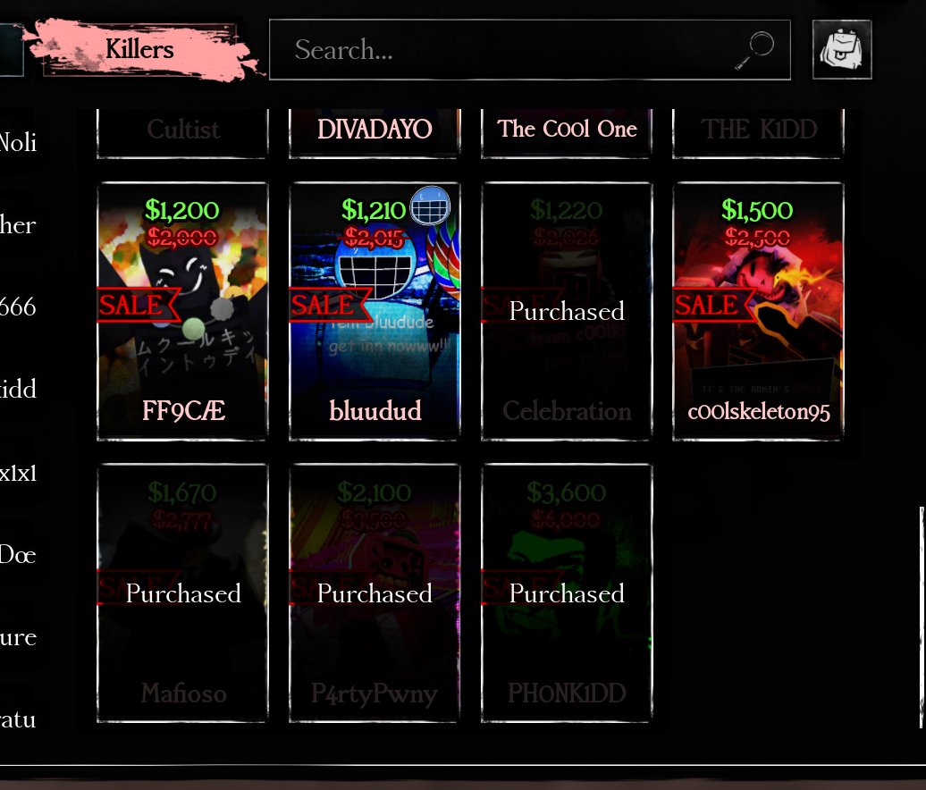NPCAcid's tweet photo. THEY REMOVED YOURSELF SKINS WHAT THE HELL

and the cosplay skins. 

explain yourselfs NOW!

@rblxforsaken @Forsaken_News https://t.co/IQqr2PbWGI