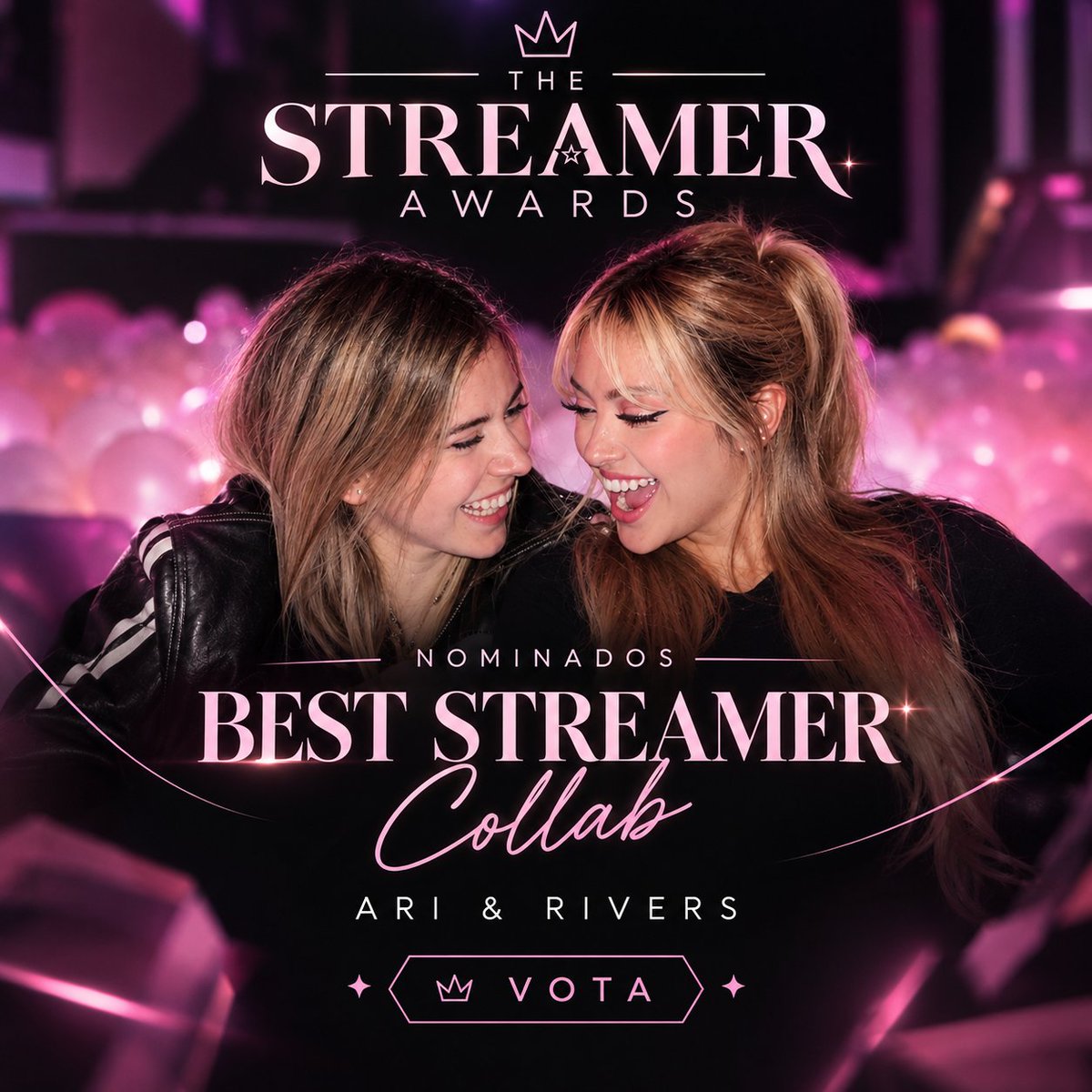 AlejxMon27's tweet photo. LAS CHICAS ESTAN NOMINADAS EN

 The Stremer Awards (Seccion 25) 
Categoria: BEST STREAMER COLLAB
YA PUEDEN VOTAR : https://t.co/5cUPp6FF4O

#RivariStreamersAwards
#RivariWinners https://t.co/UJLmaE9k7J