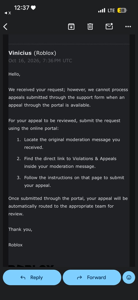 aliyahkp40's tweet photo. My account was approved for reinstatement, so why am I still banned? Support keeps redirecting me to a closed appeal process with no option to submit anything. I’ve tried everything I can on my end. I need someone to review this properly because this situation makes no sense https://t.co/OJsH8lSFhk