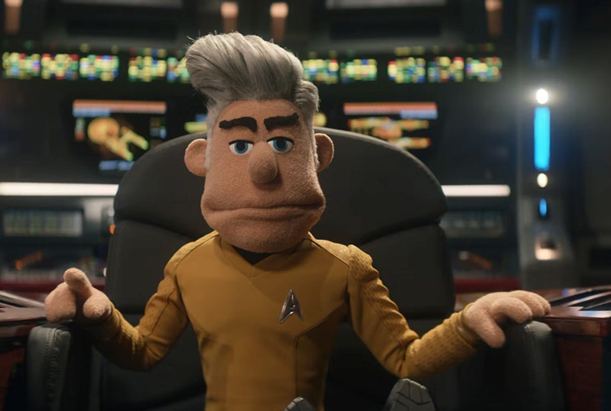 fandompulse's tweet photo. Strange New Worlds showrunner Akiva Goldsman, responding to fan criticism that Season 4’s genre-hopping episodes were too gimmicky, in a TVLine interview:

“I get it, and we love those, too, but that’s not our show. It’s in the title: ‘Our worlds are genres.’ I really do respect and hear the criticism that when you have 10 episodes should they be more homogenous? But Strange New Worlds has never been that.”

Season 4 featured puppet Spock, a soap opera trapped Pike, and space dinosaurs. Season 5 is the final six-episode run. Did Strange New Worlds earn its chaos or waste its last full season on gimmicks?